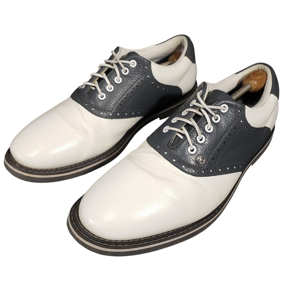 G/FORE Saddle Gallivanter Golf Shoes Mens Size‎ 15 Gray White Leather Modern